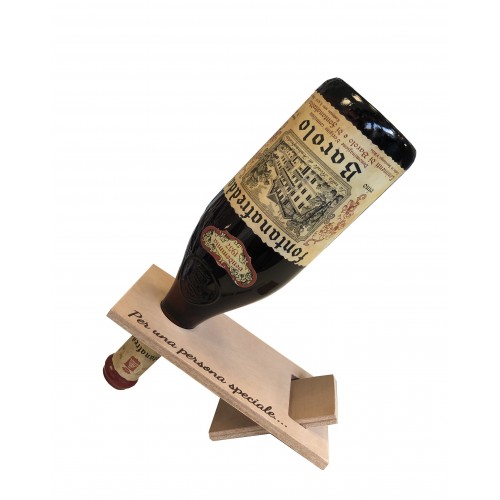Espositore per bottiglia vino pregiato personalizzato in legno