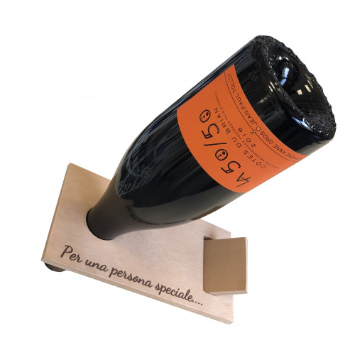 Espositore per bottiglia vino pregiato personalizzato in legno