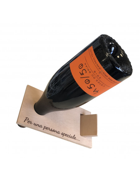 Espositore per bottiglia vino pregiato personalizzato in legno