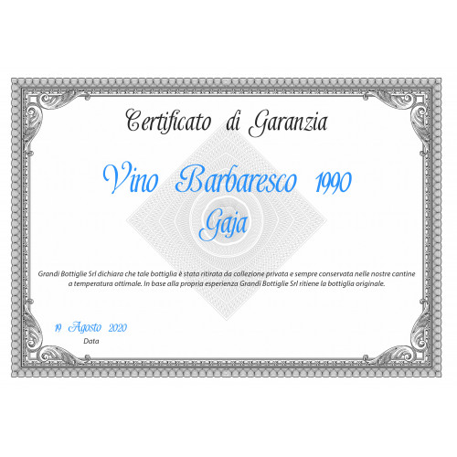 Originality Warranty Certificate - Only Original Bottles | Grandibottiglie.com