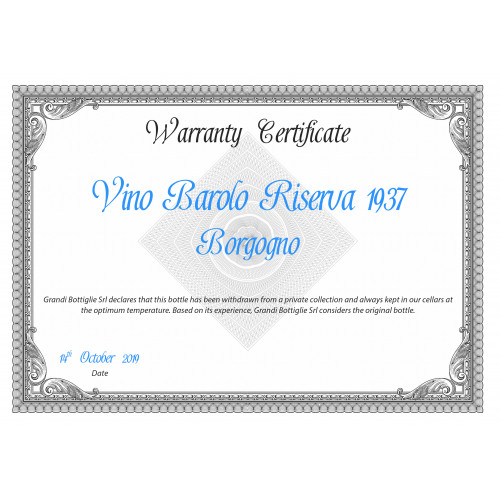 Warranty certificate - Only Original Bottles | oohwine.com