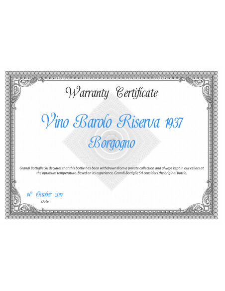 Warranty certificate - Only Original Bottles | oohwine.com