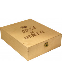 Custom Engraved Wood Wine Box - three bottles | oohwine.com