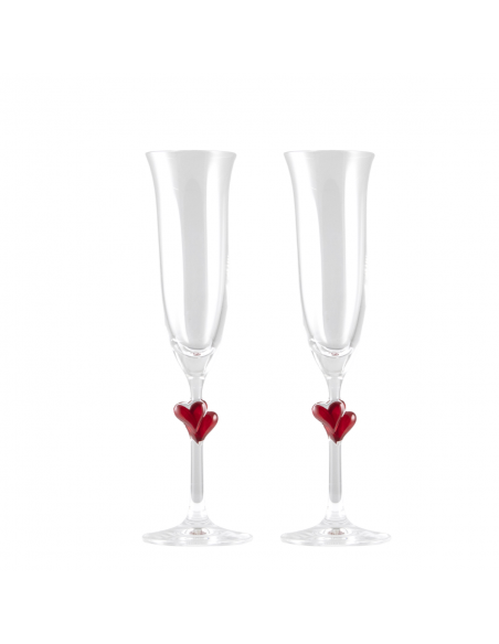 AMOUR COUPLE FLUTE WITH HEART