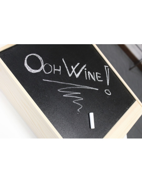 WOODEN WINE BOX FOR 3 BOTTLES WITH WHITEBOARD COVER
