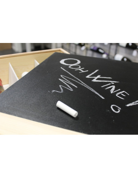 WOODEN WINE BOX FOR 3 BOTTLES WITH WHITEBOARD COVER