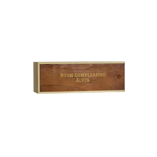 PERSONALIZED WOODEN WINE BOX SLIDING LID - 1 MAGNUM CHAMPAGNE BOTTLE