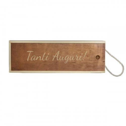PERSONALIZED WOODEN WINE BOX SLIDING LID - 1 MAGNUM BOTTLE
