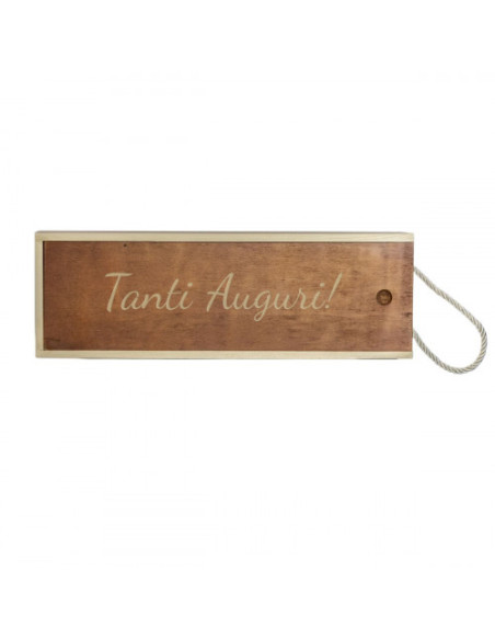 PERSONALIZED WOODEN WINE BOX SLIDING LID - 1 MAGNUM BOTTLE