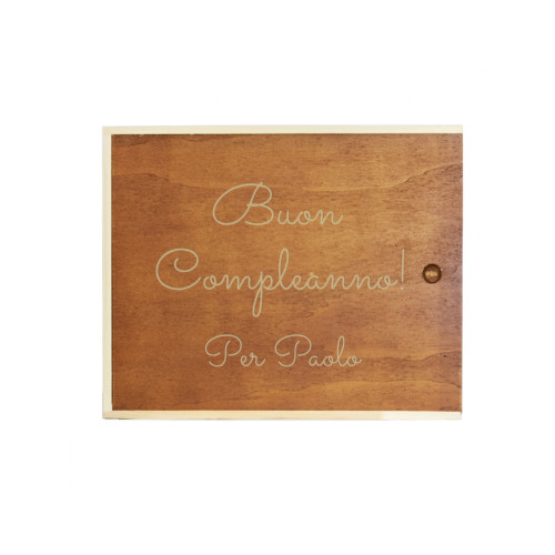PERSONALIZED WOODEN WINE BOX SLIDING LID - 3 BOTTLE