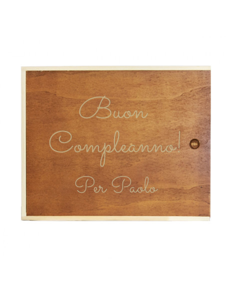 PERSONALIZED WOODEN WINE BOX SLIDING LID - 3 BOTTLE