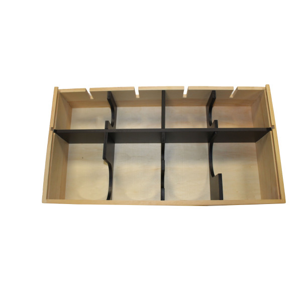 WOODEN WINE BOX FOR BOTTLES AND GOBLETS