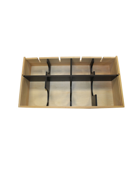 WOODEN WINE BOX FOR BOTTLES AND GOBLETS
