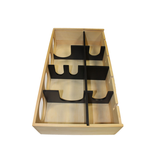 WOODEN WINE BOX FOR BOTTLES AND GOBLETS