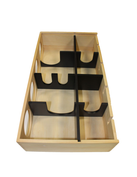 WOODEN WINE BOX FOR BOTTLES AND GOBLETS