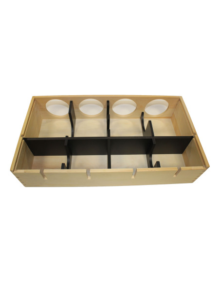 WOODEN WINE BOX FOR BOTTLES AND GOBLETS