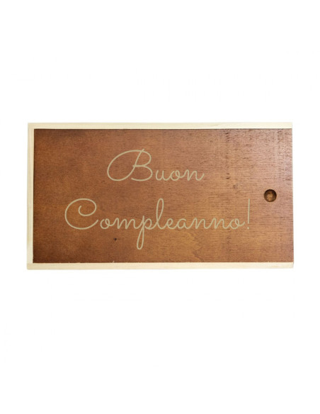 PERSONALIZED WOODEN WINE BOX SLIDING LID - 2 BOTTLES