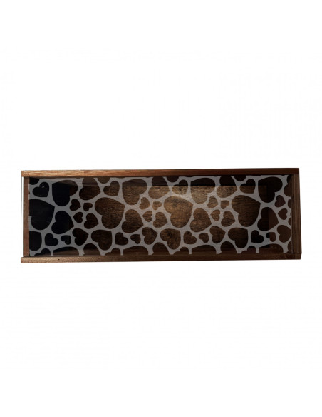 RENOIR HEART - PERSONALIZED WOODEN BOX WITH PLEXIGLASS LID - 1 bottle