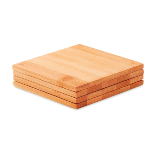 4 CUSTOM BAMBOO COASTERS