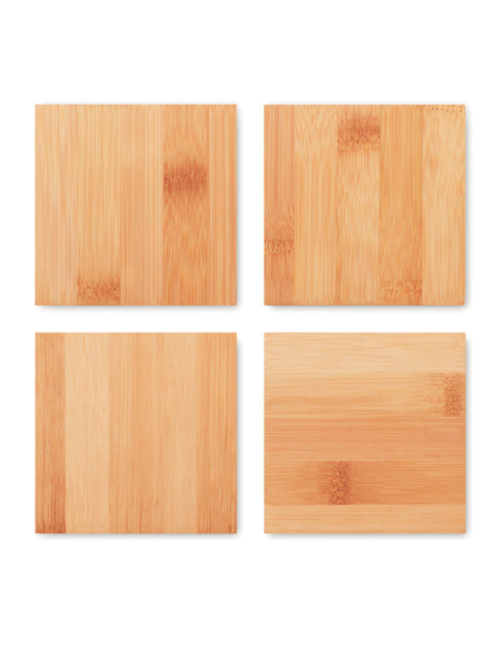 4 CUSTOM BAMBOO COASTERS