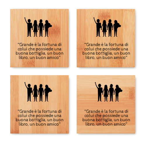 4 CUSTOM BAMBOO COASTERS