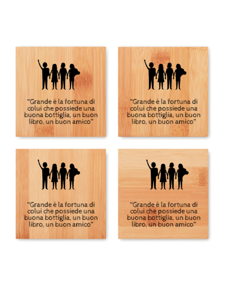 4 CUSTOM BAMBOO COASTERS