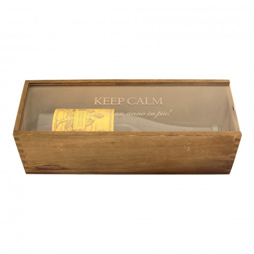 Custom Engraved Wood Wine Box  - Plexiglass Cover 1 or 2 Bottles