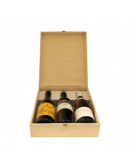 Custom Engraved Wood Wine Box - three bottles | oohwine.com