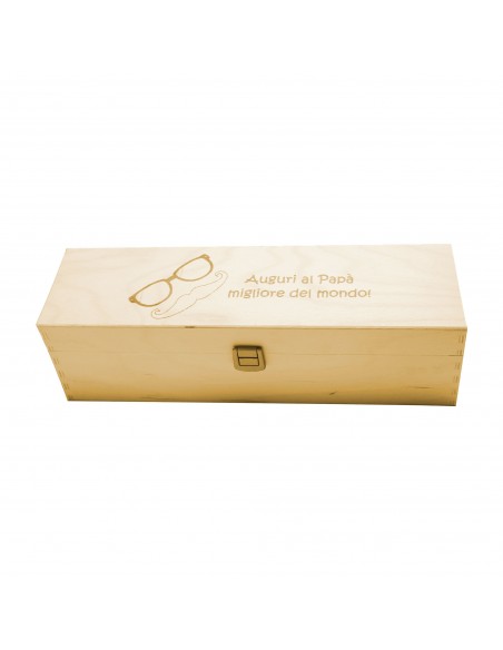 PERSONALIZED WOODEN WINE BOX - 1 BOTTLE - ILVA