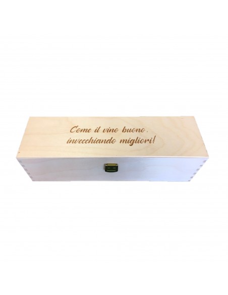 PERSONALIZED WOODEN WINE BOX - 1 BOTTLE - ILVA