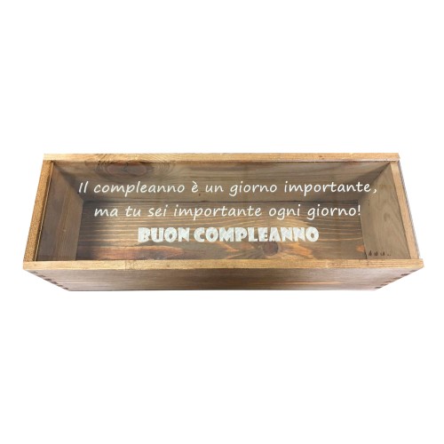 Custom Engraved Wood Wine Box  - Plexiglass Cover 1 or 2 Bottles