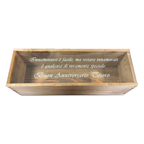 Custom Engraved Wood Wine Box  - Plexiglass Cover 1 or 2 Bottles