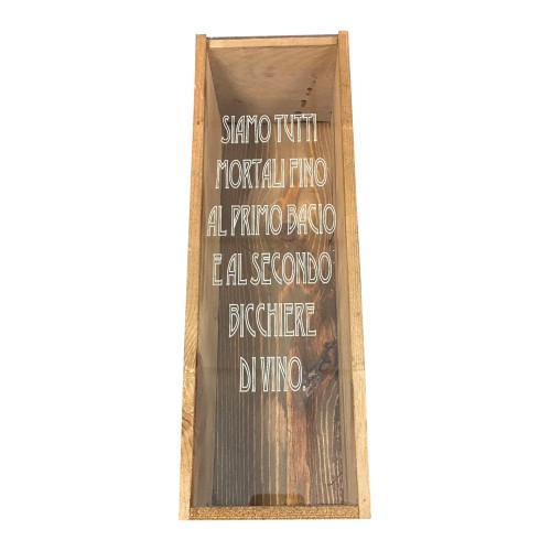 Custom Engraved Wood Wine Box  - Plexiglass Cover 1 or 2 Bottles