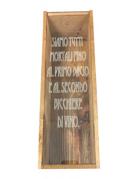 Custom Engraved Wood Wine Box  - Plexiglass Cover 1 or 2 Bottles